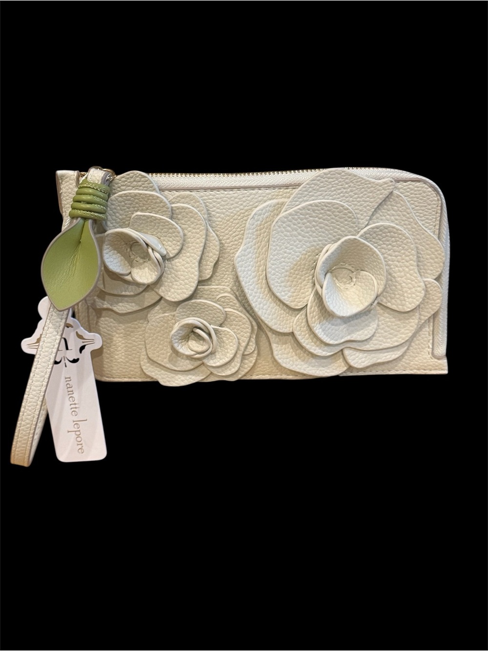 Nanette Lepore  Floral Appliqué Wristlet nwt